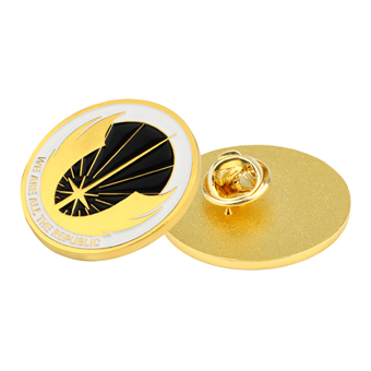Custom Round Gold Metal Brooch